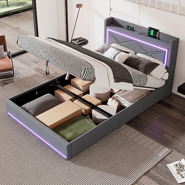 STILVORA Polsterbett 140×200 mit matratze und günstig online kaufen