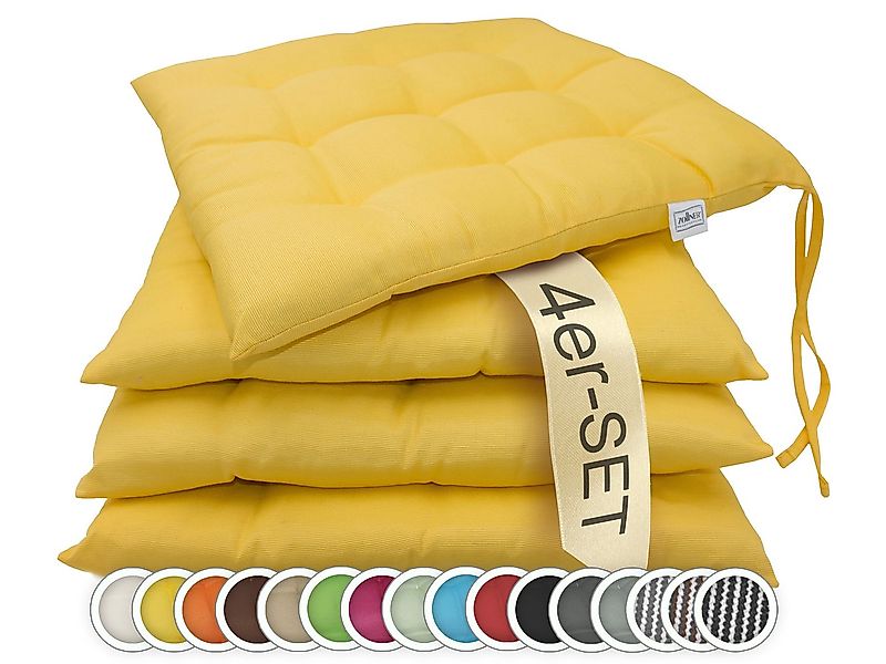 ZOLLNER Stuhlkissen, 40 x 40 x 3 cm, mit Bindebänder, für Indoor und Outdoo günstig online kaufen