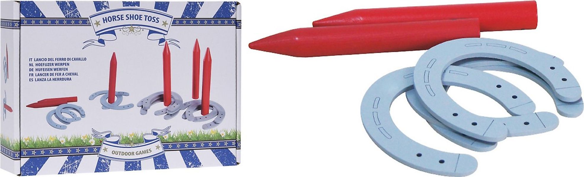 Koopman Spielzeug-Gartenset Hufeisen Wurfspiel 9 Tlg. Holz Kinderspiel Gart günstig online kaufen