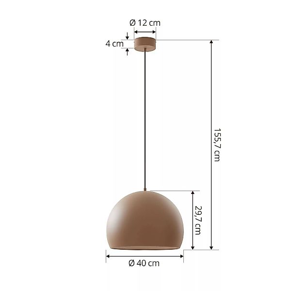 Lucande Lythara LED-Hängeleuchte hellbraun Ø 40cm günstig online kaufen