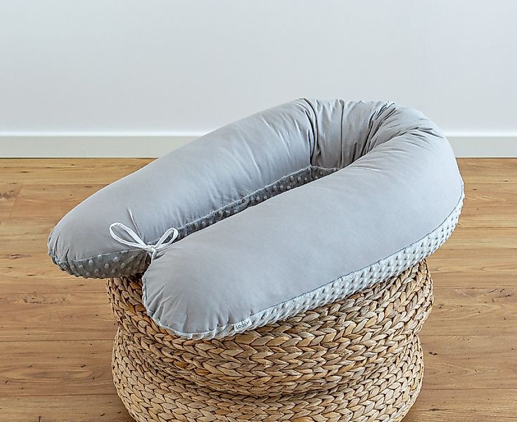 Loolay Seitenschläferkissen GRAU Baumwolle/ MINKY Schwangerschaftskissen St günstig online kaufen