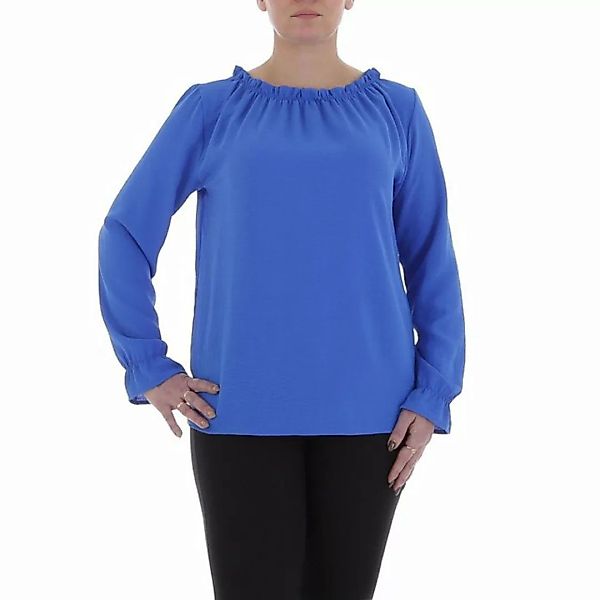 Ital-Design Langarmbluse Damen Elegant Bluse in Blau günstig online kaufen