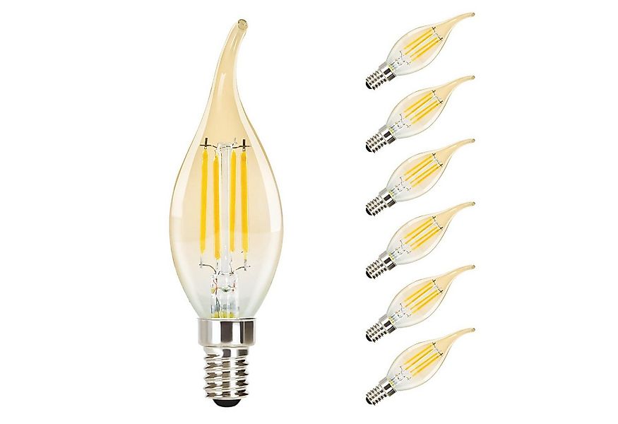 ZMH LED-Leuchtmittel 6X Glühbirne E14 4W Retro Dekorative Kerzenbirne C35L günstig online kaufen