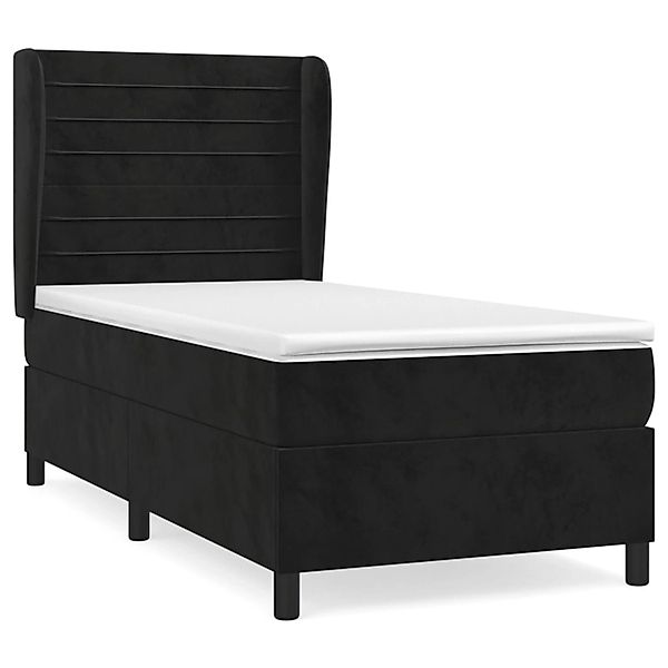 vidaXL Boxspringbett mit Matratze Schwarz 90x190 cm Samt1534678 günstig online kaufen