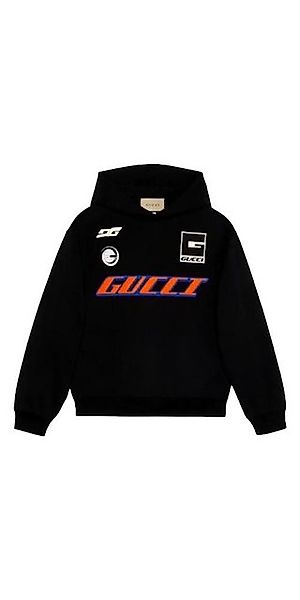 GUCCI Rundhalspullover Gucci Moto Logo Hoodie Schwarz Herren L günstig online kaufen