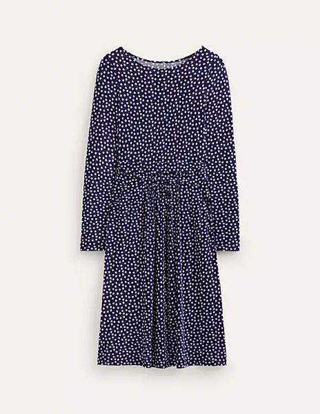 Abigail Jersey-Kleid Damen Boden, Französisches Marineblau, Abstrakt Punkt günstig online kaufen