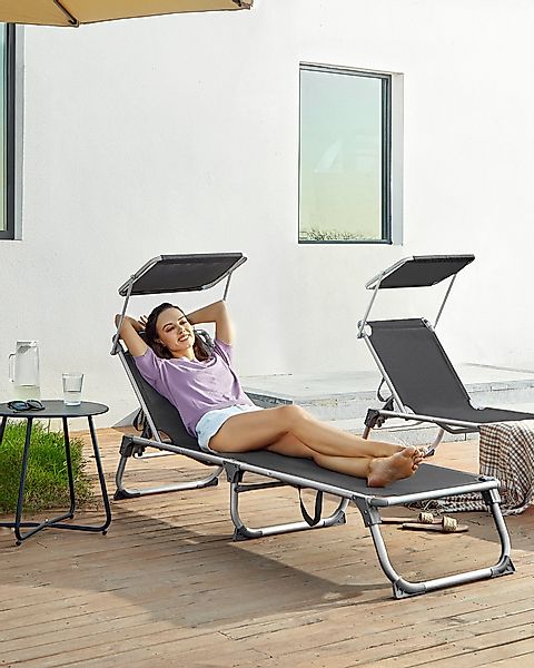 SONGMICS Gartenliege, 2 St., Sonnenliege klappbar günstig online kaufen