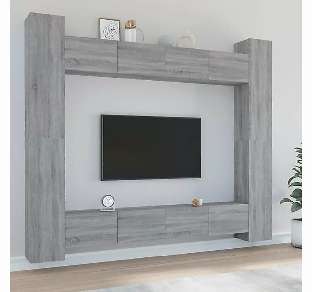 furnicato TV-Schrank 8-tlg. TV-Schrank-Set Grau Sonoma Holzwerkstoff günstig online kaufen
