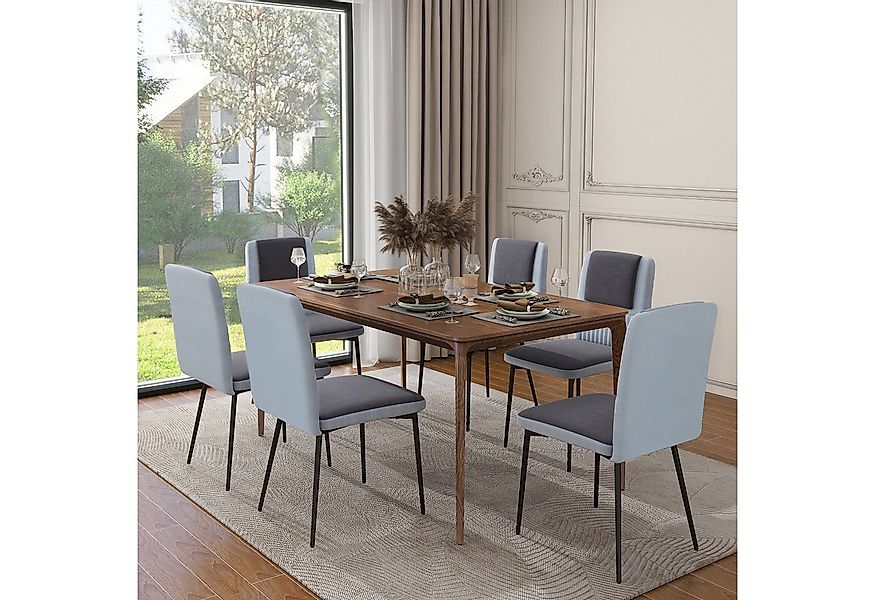 Puluomis Esszimmerstuhl Samt Stuhl mit hoher Rückenlehne, Küchenstuhl 2/4/6 günstig online kaufen