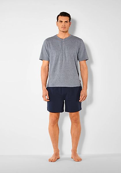 s.Oliver Pyjama 1 Stück, 2 Stk. tlg., Schlafanzug in Melange-Optik mit Knop günstig online kaufen