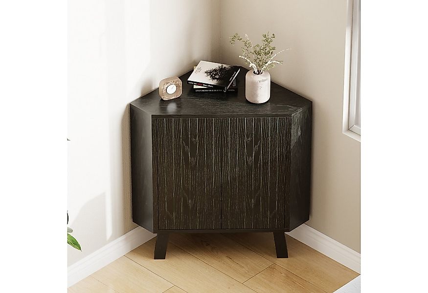 GarveeMore Eckschrank Eckschrank mit Türen 3-Tier Industrie geflitztes Eckr günstig online kaufen