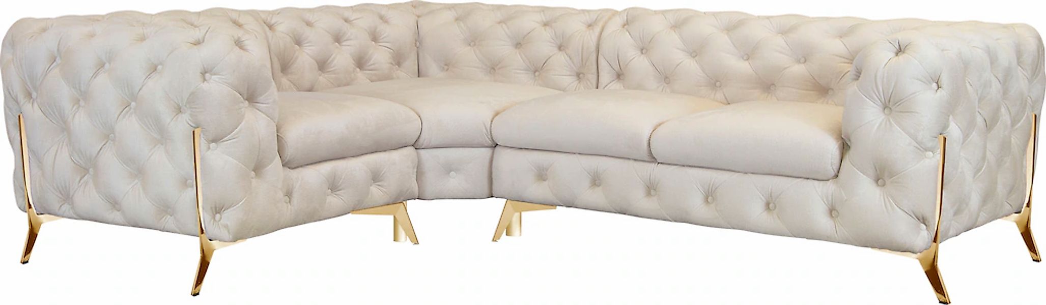 Home affaire Chesterfield-Sofa "Amaury L-Form" moderne Chersterfield-Optik, günstig online kaufen