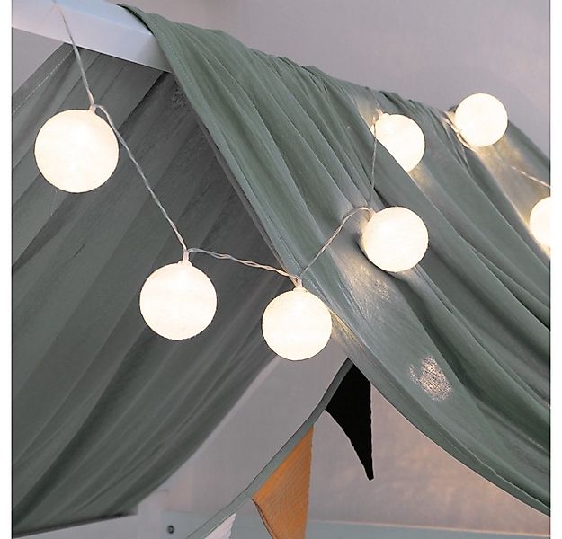 HOME DELUXE LED-Lichterkette mit Baumwolle Kugel NINO, 20-flammig, warmweiß günstig online kaufen