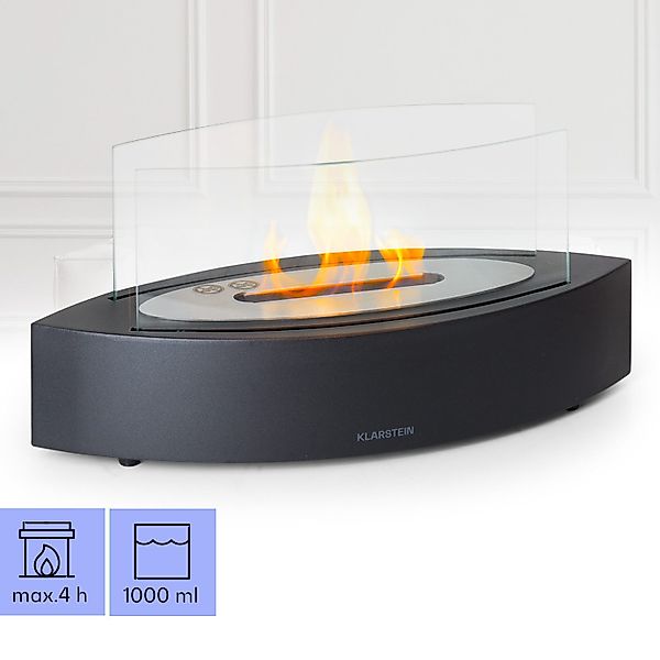 Klarstein Echtfeuer-Dekokamin Phantasma Curve Ethanol-Kamin (Set, günstig online kaufen