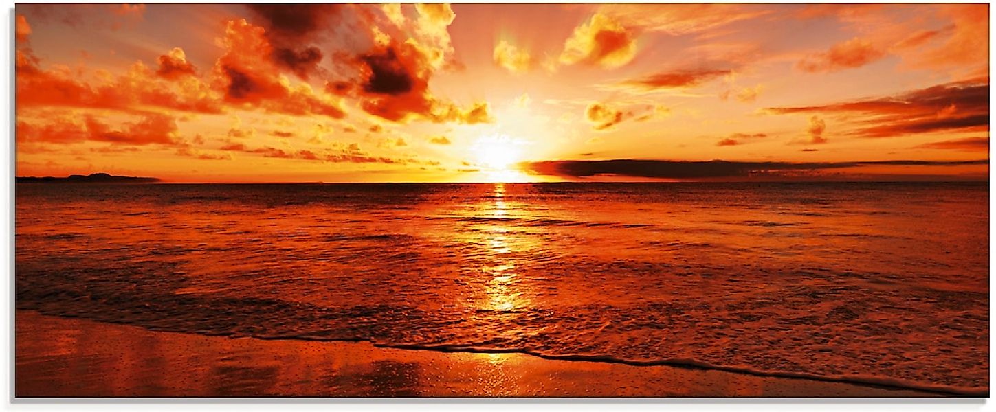 Artland Glasbild "Schöner Sonnenuntergang Strand" Gewässer 1 Stk. tlg. in v günstig online kaufen