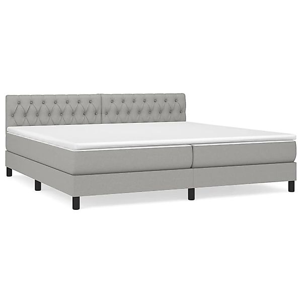 Vidaxl Boxspringbett Mit Matratze Hellgrau 200x200 Cm Stoff günstig online kaufen