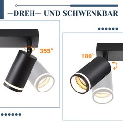 Nettlife Deckenstrahler Schwarz Schwenkbar Modern Wandstrahler günstig online kaufen
