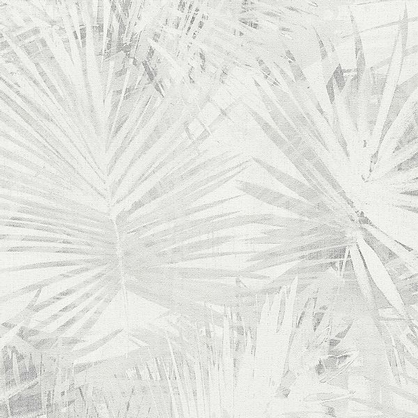 Bricoflor Vlies Palmentapete in Hellgrau Graue Tapete mit Palmenblätter Des günstig online kaufen