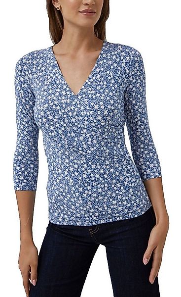 Polo Ralph Lauren T-Shirt Damen Top mit Allover-Muster V-Ausschnitt mit lei günstig online kaufen