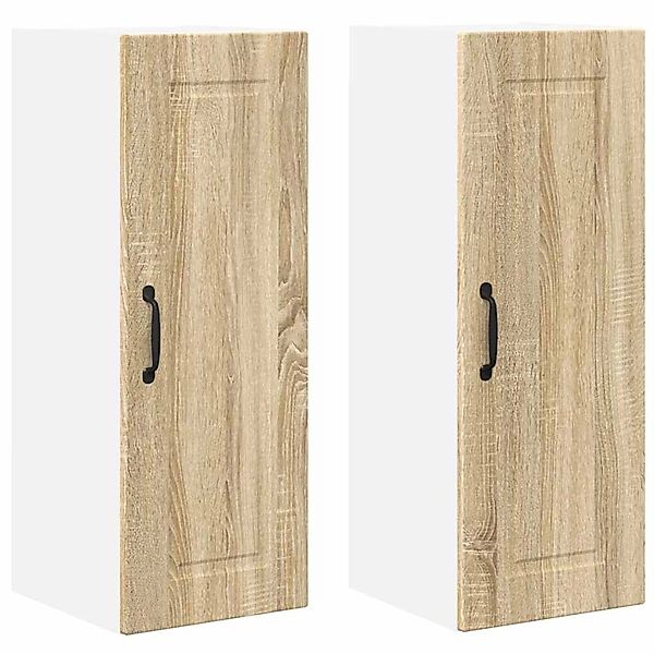 vidaXL Küchenwandschrank mit Regal 2 Stk Sonoma-Eiche 30 x 31 x 80 cm 88536 günstig online kaufen
