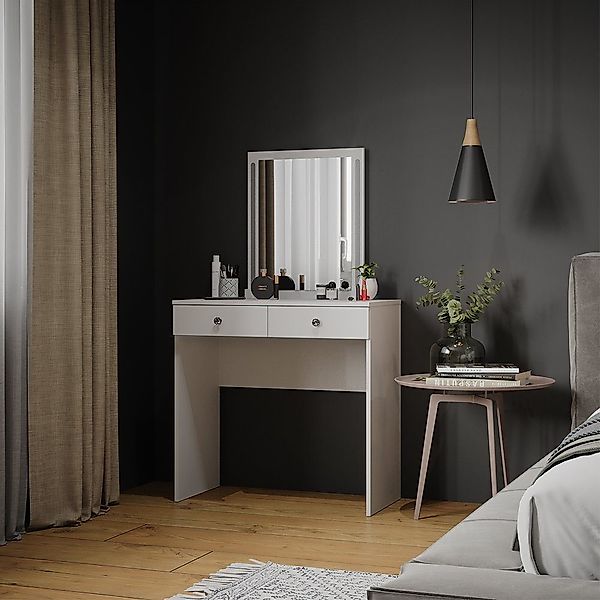 Vicco Schminktisch Elara, Grau/Eiche, 80 cm günstig online kaufen