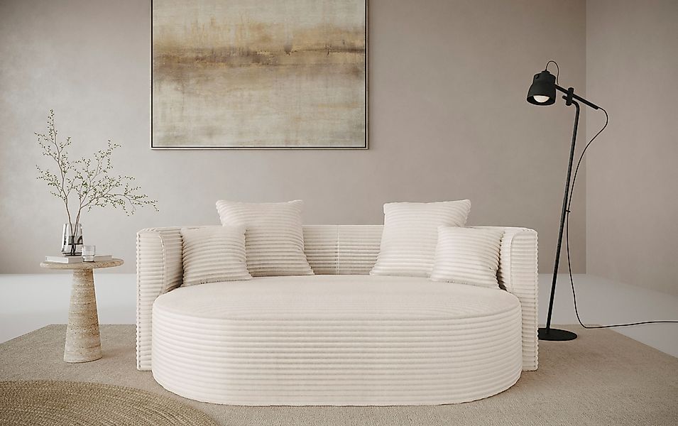 LeGer Home by Lena Gercke 2,5-Sitzer "ISALIE, rundes Loungesofa, mit Kissen günstig online kaufen