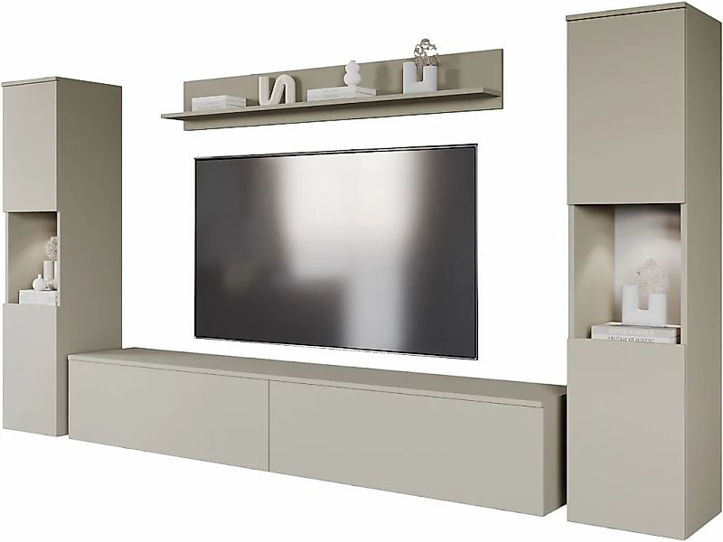 INOSIGN Wohnwand "PARIS, Vitrine Türanschlag links/rechts wechselbar", (Kom günstig online kaufen