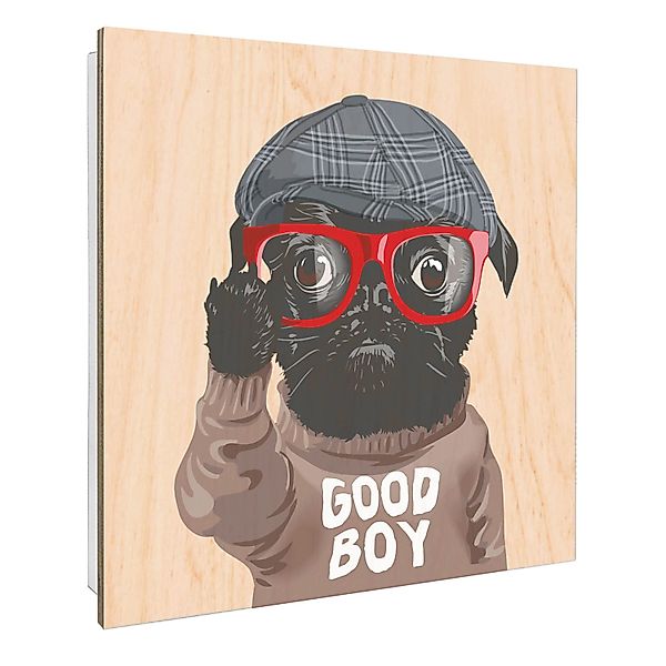 Banjado Großer Schlüsselbox Holz 30x30cm Weiß Scharnier Rechts 50 Haken Sch günstig online kaufen