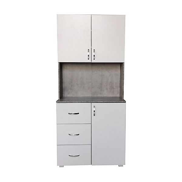 HTI-Living Hochschrank Küchenschrank Weiß/Beton Blanca (Stück, 1-St., 1x Sc günstig online kaufen