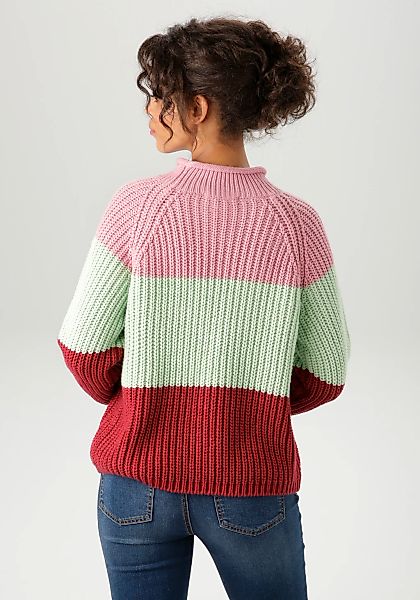 Aniston CASUAL Strickpullover, im trendfarbigen Color-Blocking - NEUE KOLLE günstig online kaufen