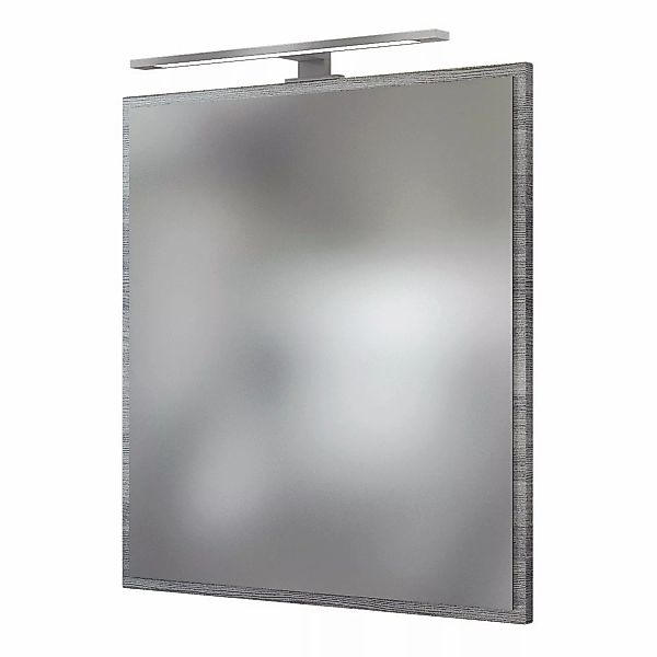 Held Möbel Spiegel Neapel 60 cm Eiche Rauchsilber inkl. Beleuchtung günstig online kaufen