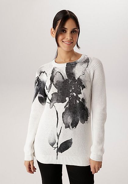 Aniston SELECTED Strickpullover aus weichem Grobstrick mit Blumendruck - NE günstig online kaufen
