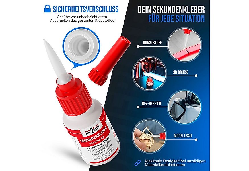 Top2Glue Sekundenkleber Top2Glue Sekundenkleber dünnflüssig 20g, (1-tlg) günstig online kaufen