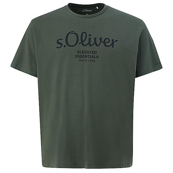 s.Oliver Rundhalsshirt s.Oliver Übergrößen T-Shirt oliv günstig online kaufen
