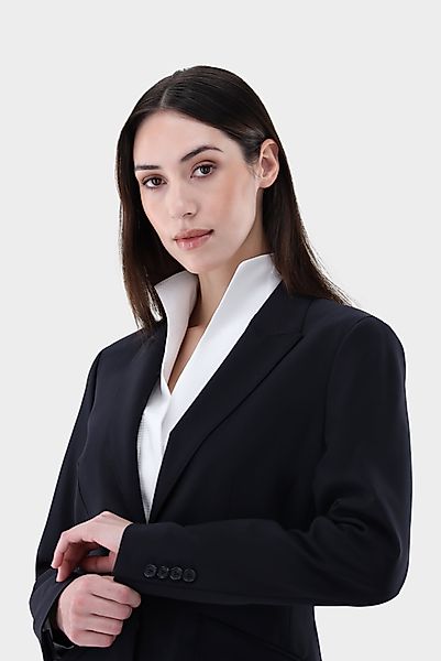 Blazer aus Wolle mit Stretch Slim Fit günstig online kaufen