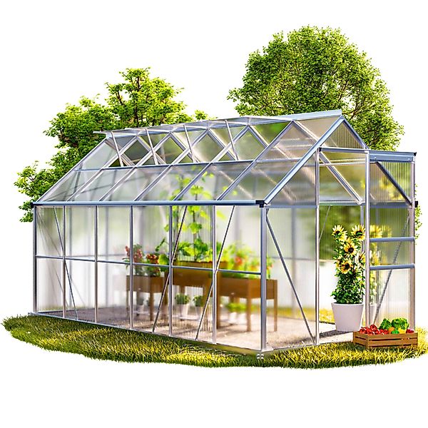Gardebruk Gewächshaus, Aluminium 7,2m² 380x190cm inkl. günstig online kaufen