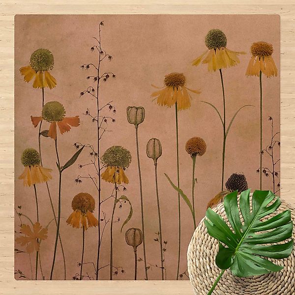 Kork-Teppich Zarte Helenium Blüten günstig online kaufen