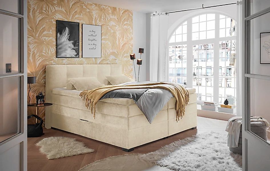 ED EXCITING DESIGN Boxspringbett »Fanes mit Komforteinstiegshöhe von 73cm« günstig online kaufen