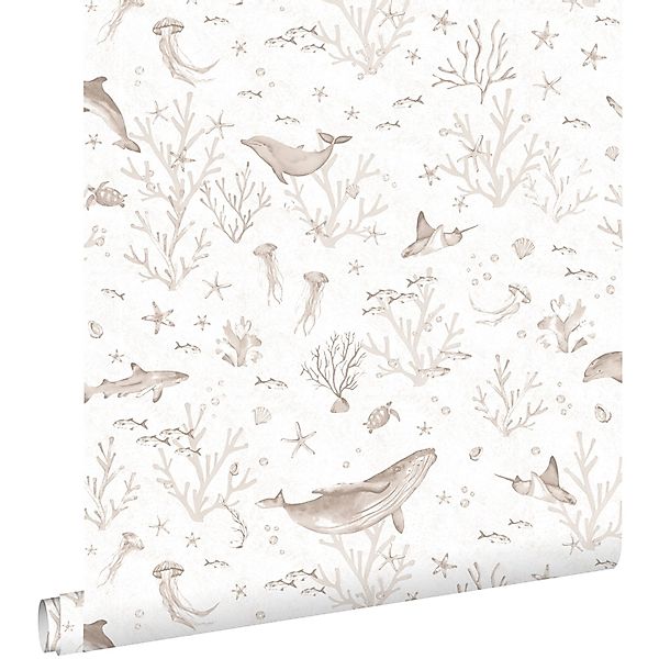 ESTAhome Tapete Unterwasserwelt Beige 50 x 900 cm günstig online kaufen
