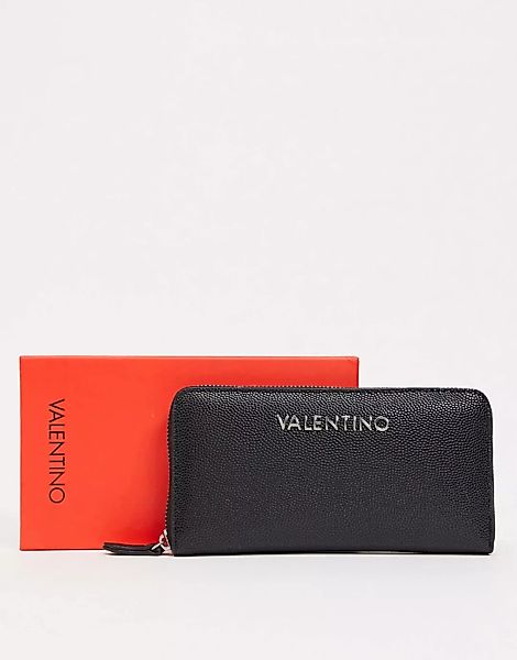 Valentino Bags – Divina – Geldbörse in Schwarz mit umlaufendem Reißverschlu günstig online kaufen