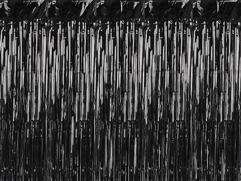 partydeco Dekorationsfolie, Lametta Vorhang 100x200cm Schwarz günstig online kaufen