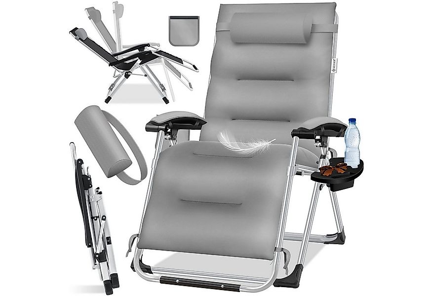 KESSER Gartenliege, Sonnenliege Liegestuhl Klappbar + Nackenkissen Gartenst günstig online kaufen