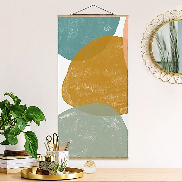 Stoffbild Abstrakt mit Posterleisten - Hochformat Pailletten im Detail I günstig online kaufen