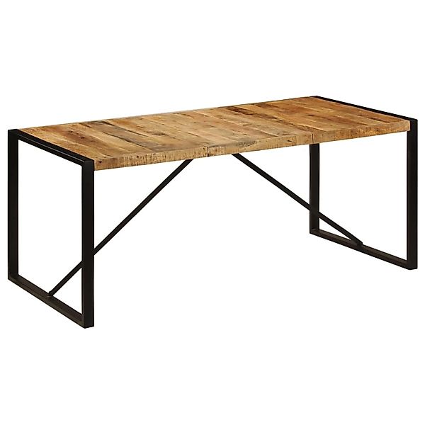 vidaXL Esszimmertisch Raues Mangoholz Massiv 180 cm  Braun und Schwarz günstig online kaufen