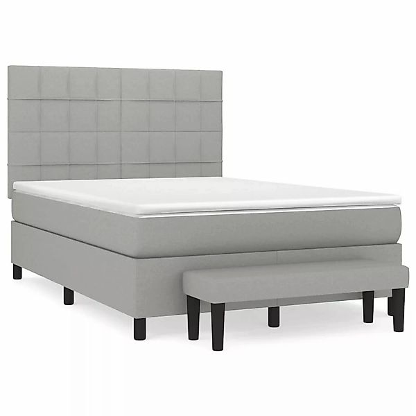 vidaXL Boxspringbett mit Matratze Hellgrau 140x200 cm Stoff1396734 günstig online kaufen