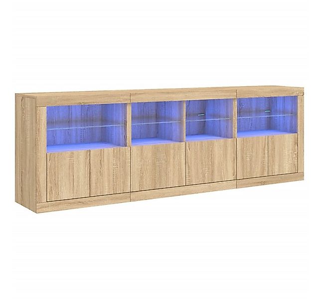 vidaXL Sideboard Sideboard mit LED-Leuchten Sonoma-Eiche 202x37x67 cm (1 St günstig online kaufen