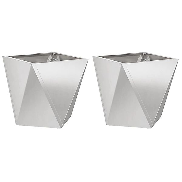 vidaXL Pflanzkübel 2 Stk Silber 50 x 50 x 50 cm Edelstahl 883845 günstig online kaufen