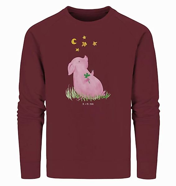 Mr. & Mrs. Panda Longpullover Schwein Glück Größe M - Burgundy - Geschenk, günstig online kaufen