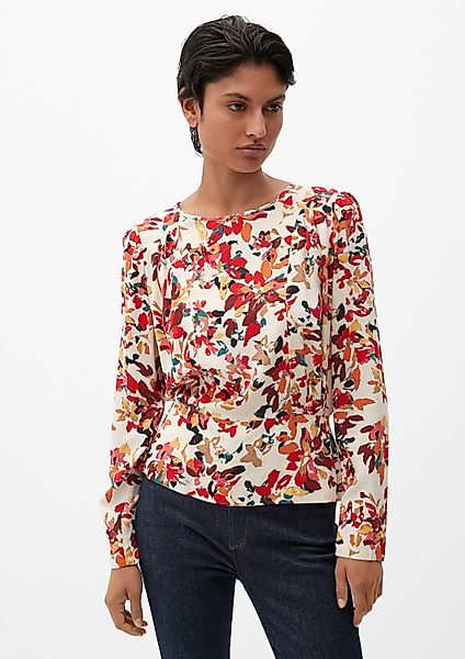 s.Oliver Langarmbluse Bluse Musterbluse mit Smok-Detail günstig online kaufen