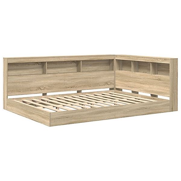 vidaXL Bett Bücherregal-Bett Sonoma Eiche 140x200 cm Holzwerkstoff (2-tlg) günstig online kaufen